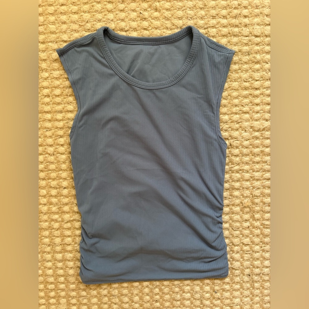 lululemon All It Takes Back-Twist Ribbed Tank Top - Washed Denim Size 4